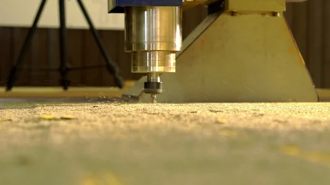 Milling of parts on a machine with numerical program control. Stock Footage 92435847