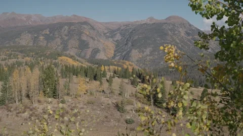 Million Dollar Highway fall landscape valley, gorge, San Juan Mountains Stock Footage 287669262