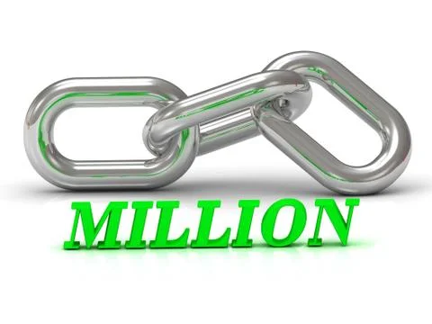 MILLION- inscription of color letters and Silver chain of the section on whit Stock Illustration