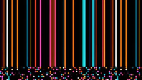 Million partical element balls animation colorful blue red magenta laser ba.. Stock Photos