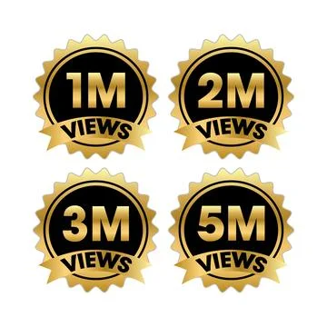 Million Views Vector Set Design Template Stock Illustration
