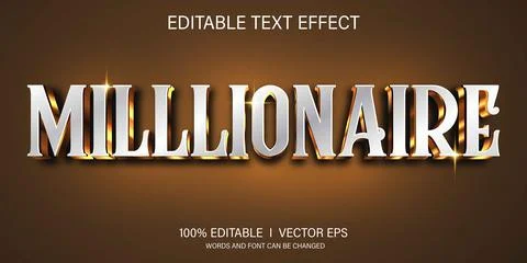 Millionaire 3d vector text effect with modern style design Stock Illustration