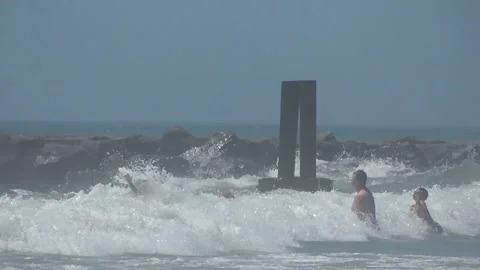 Millions of Americans flock to beaches as record-breaking heatwave grips Stock Footage 272985757