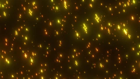 Millions Of Electric Lightning Bolt Symbol Shapes Flying At Camera Stock Footage 343328460