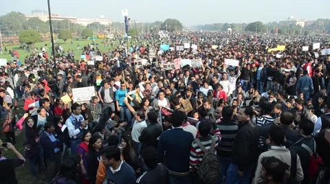 Millions Public protesting Stock Footage 68402326