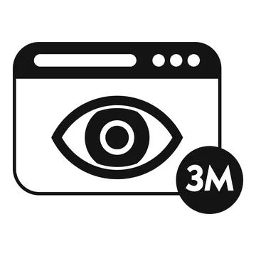 Millions views on webpage icon simple vector. New media content Illustrazione stock