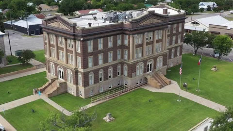Mills County Courthouse and Square, Goldthwaite, Texas, USA Stock Footage 140623045
