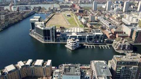 Millwall Inner and Outer Dock, Isle of dogs, London Stock Footage 200577946
