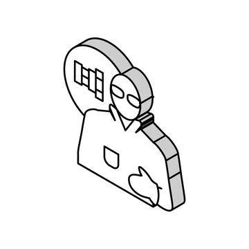 Millwright repair worker isometric icon vector illustration イラスト素材