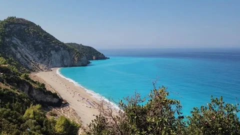 Milos Beach, Lefkada, Greece Stock Footage 319023904