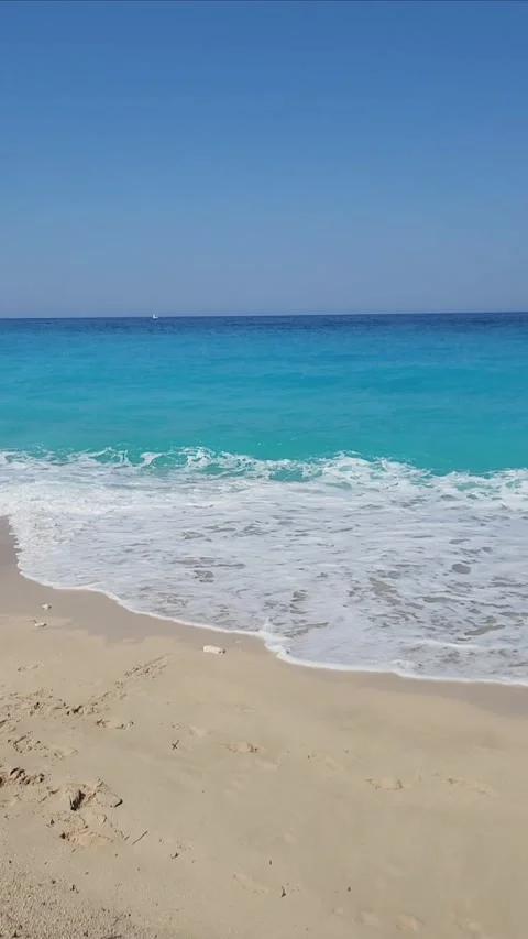 Milos Beach, Lefkada, Greece Stock Footage 319025005