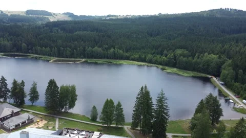 Milovsky Pond in Protected landscape area Zdarske vrchy in Vysocina region of Stock Footage 246630312