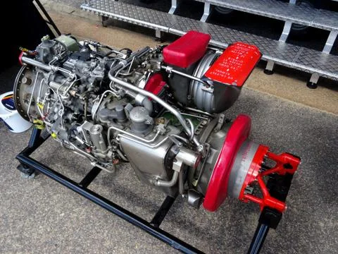 Miltary Helicopter Engine Stock Photos