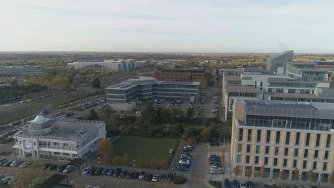 Milton Keynes Using A Drone Looking Towards The Quadrant Video stock 92842535