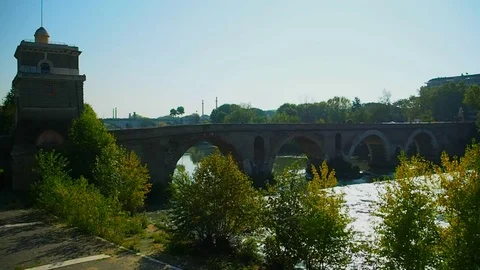 The Milvian bridge Stock Footage