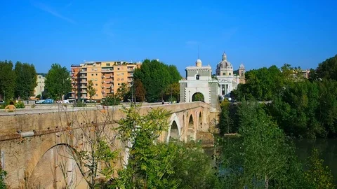 The Milvian bridge Stock Footage