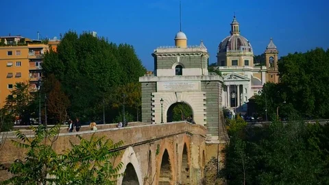 The Milvian bridge Stock Footage 80606645