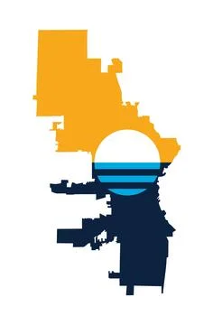 Milwaukee city map flag vector silhouette illustration Ilustração Stock
