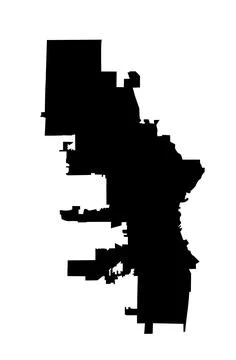 Milwaukee city map vector silhouette illustration Ilustração Stock