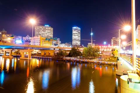 Milwaukee at Night Stock Photos