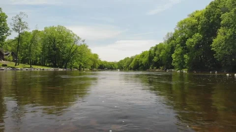 Milwaukee River flyover Stock Footage 242776554