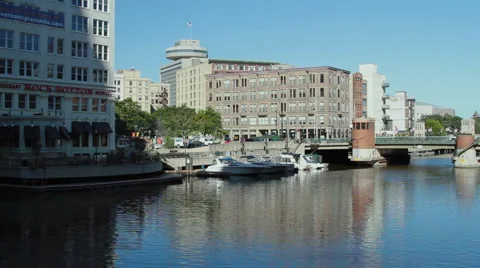 Milwaukee Riverfront Stock Footage 1076438