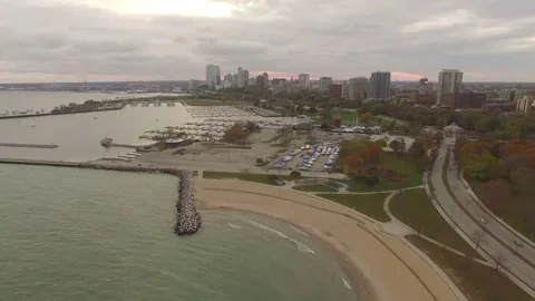Milwaukee Skyline Static South 库存影片 134498680