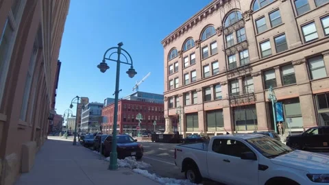 Milwaukee third ward old building Stock Footage 237027571