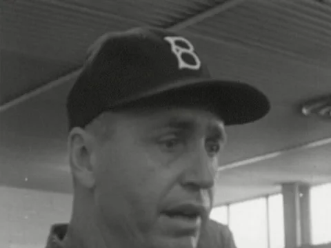 Milwaukee, WI - 9/8/55: Interview with Walter Alston on team effort Stock Footage 232162876