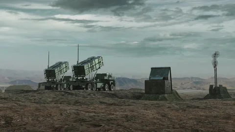 The MIM-104 Patriot launches missle Stock Footage