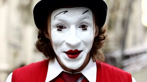 Mim  mime  clown Stock Footage 47502231