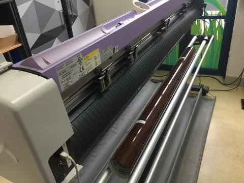 Mimaki flatbed cutting plotter 스톡 사진