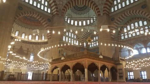 Mimar Sinan Mosque İnterior, Selimiye Edirne Stock Photos