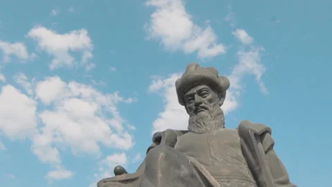 Mimar Sinan Statue and Sky background. Stock Footage 143962698