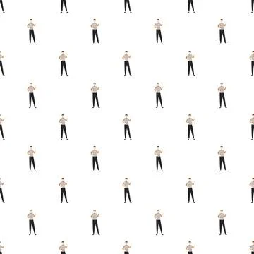 Mime artist characters repeating pattern background Stockillustratie