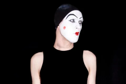 Mime on a black background 스톡 사진