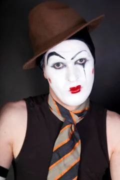 Mime on black background Stock Photos