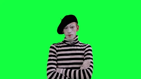 The mime boy laughs hysterically Stock Footage 45395599