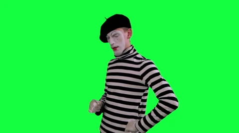 The mime boy suspects something Stock Footage 45395241
