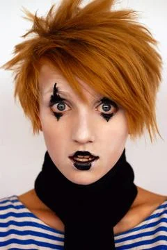 Mime dramatic red mime actor . Close-up ,model released, Symbolfoto Copyri... Stock Photos