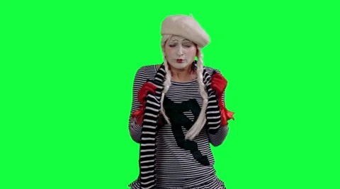 The mime feels cold and trying to keep warm Stock Footage 45396225