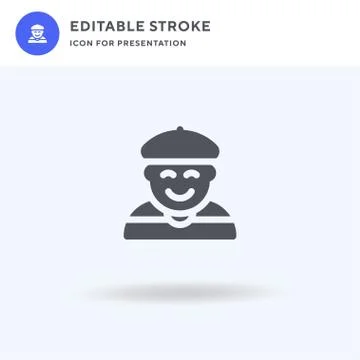 Mime icon vector, filled flat sign, solid pictogram isolated on white, logo i Stock Illustration