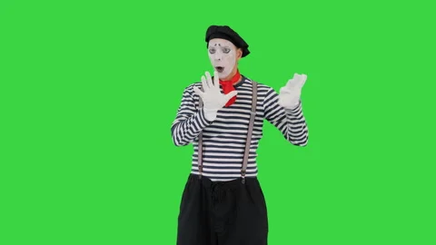 Mime leans to invisible wall on a Green ... | Stock Video | Pond5