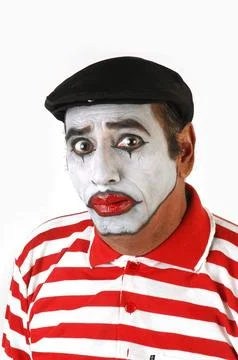 Mime looking at the camera Stock Photos