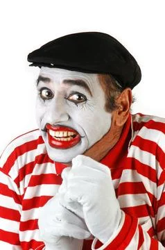 Mime looking at the camera Stock Photos
