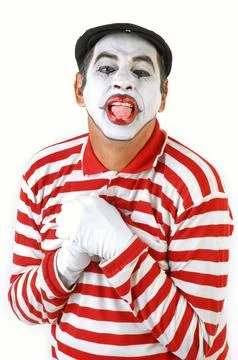 Mime looking at the camera Stock Photos
