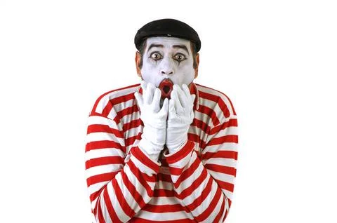 Mime looking at the camera Stock Photos