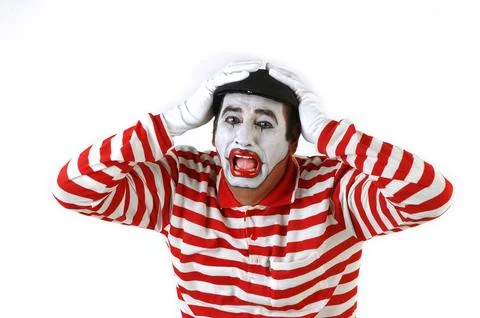 Mime looking at the camera Stock Photos
