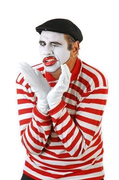 Mime looking at the camera Stock Photos