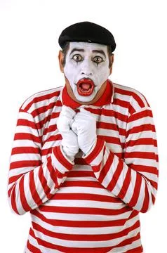 Mime looking at the camera Stock Photos